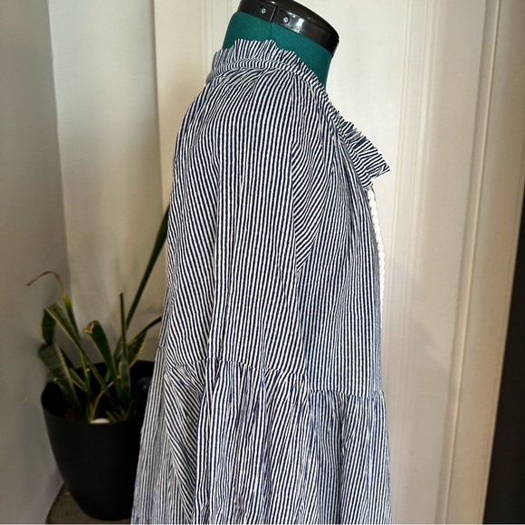 Tuckernuck nautical navy white striped tassel coverup dress small - Picture 7 of 15